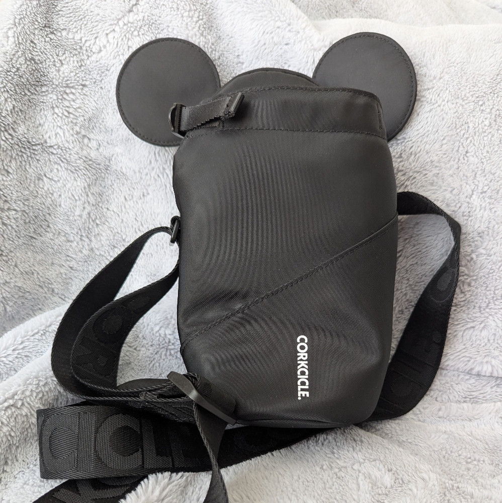 Mickey Mouse Corkcicle Black Crossbody Water Bottle Holder